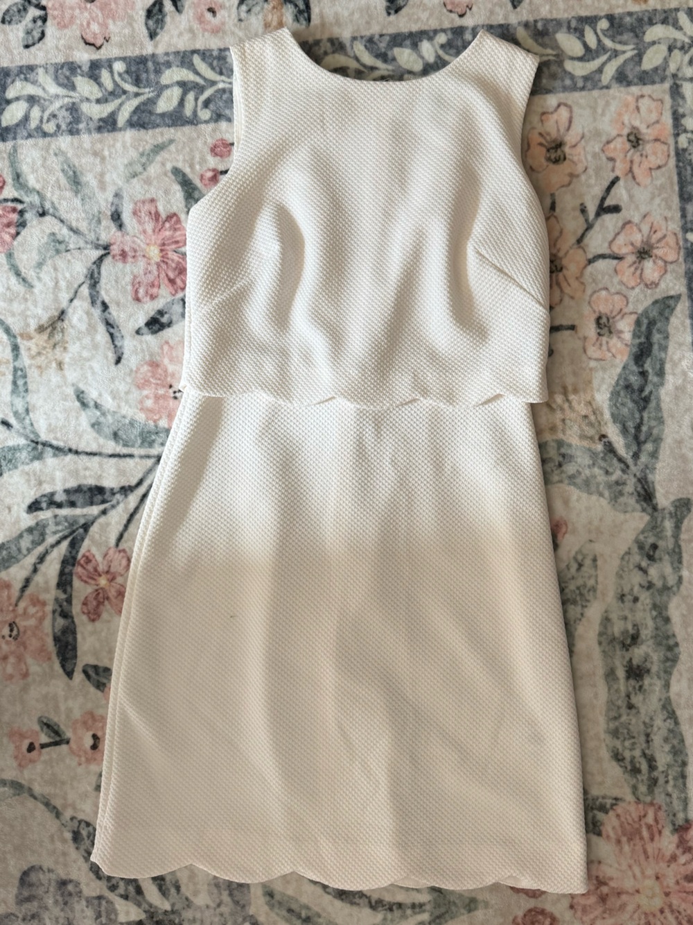 Roz & Ali White Textured Sleeveless Mini Dress